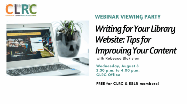 Webinar Viewing Party-Writing for Your Library Website