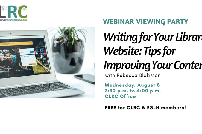 Webinar Viewing Party-Writing for Your Library Website