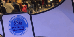 Jessica Regitano-1 New York Library Association sticker on a cutout of a megaphone.