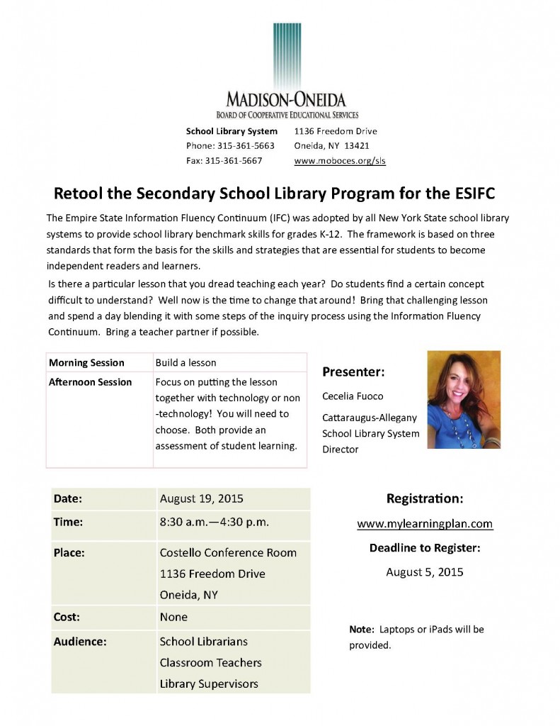 Retool the Secondary School Library Program for the ESIFC_1