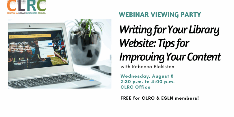 Webinar Viewing Party-Writing for Your Library Website